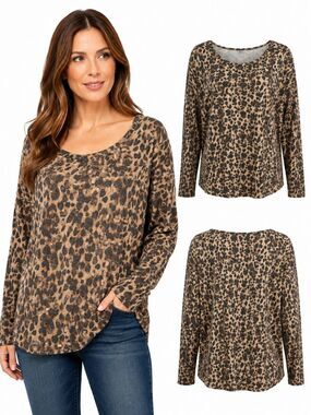 Victoria’s Secret Leopard Print Long Sleeve Top Size M
